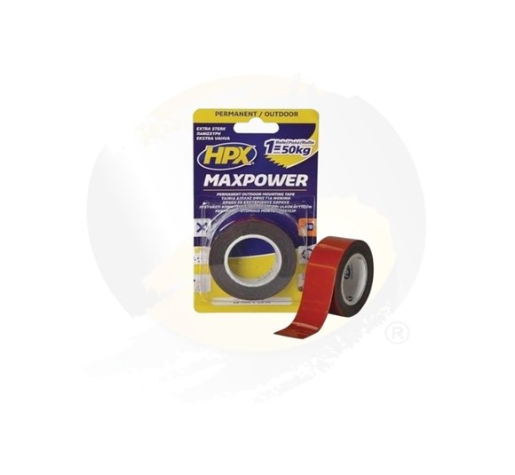 HPX ΤΑΙΝΙΑ ΔΙΠΛΗΣ ΟΨΗΣ Max Power Outdoor Black OT1905 19mm x 1,5m